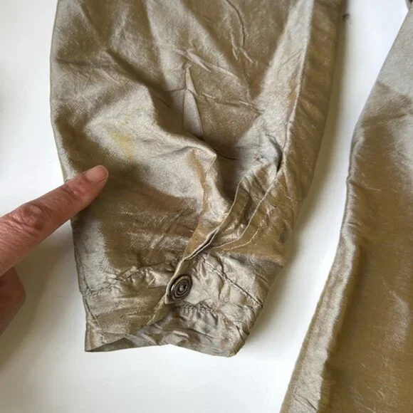 Flax Silk Button Down Blouse Size S - Picture 6 of 9